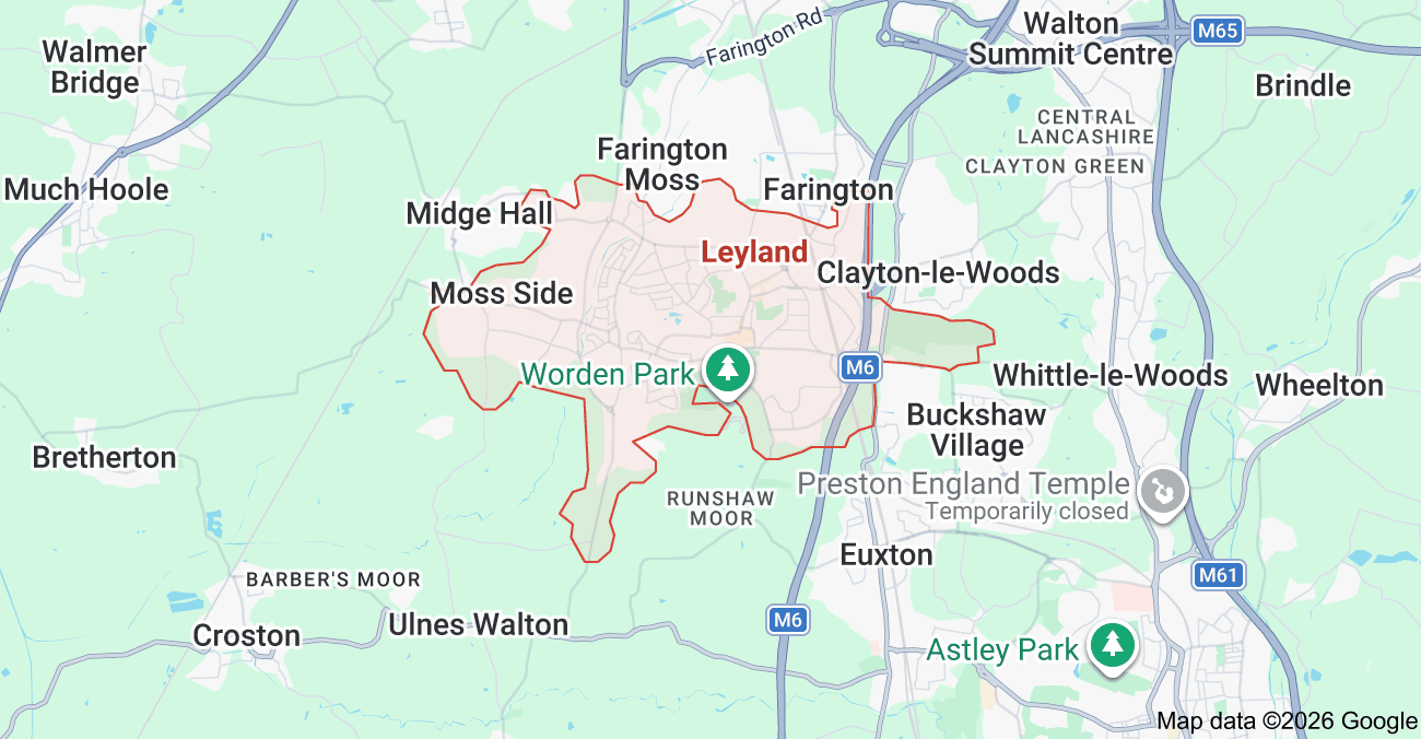 Web Design Leyland Map